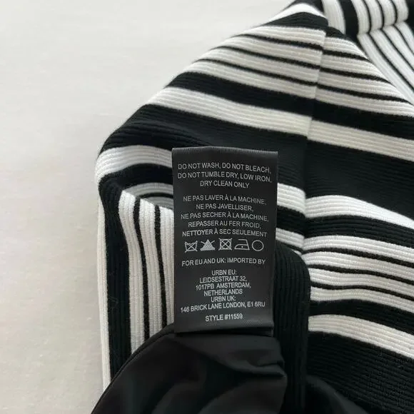 Anthropologie Hutch NWT Sleeveless Square Neck Black White Stripe Mini Dress - Picture 9 of 14